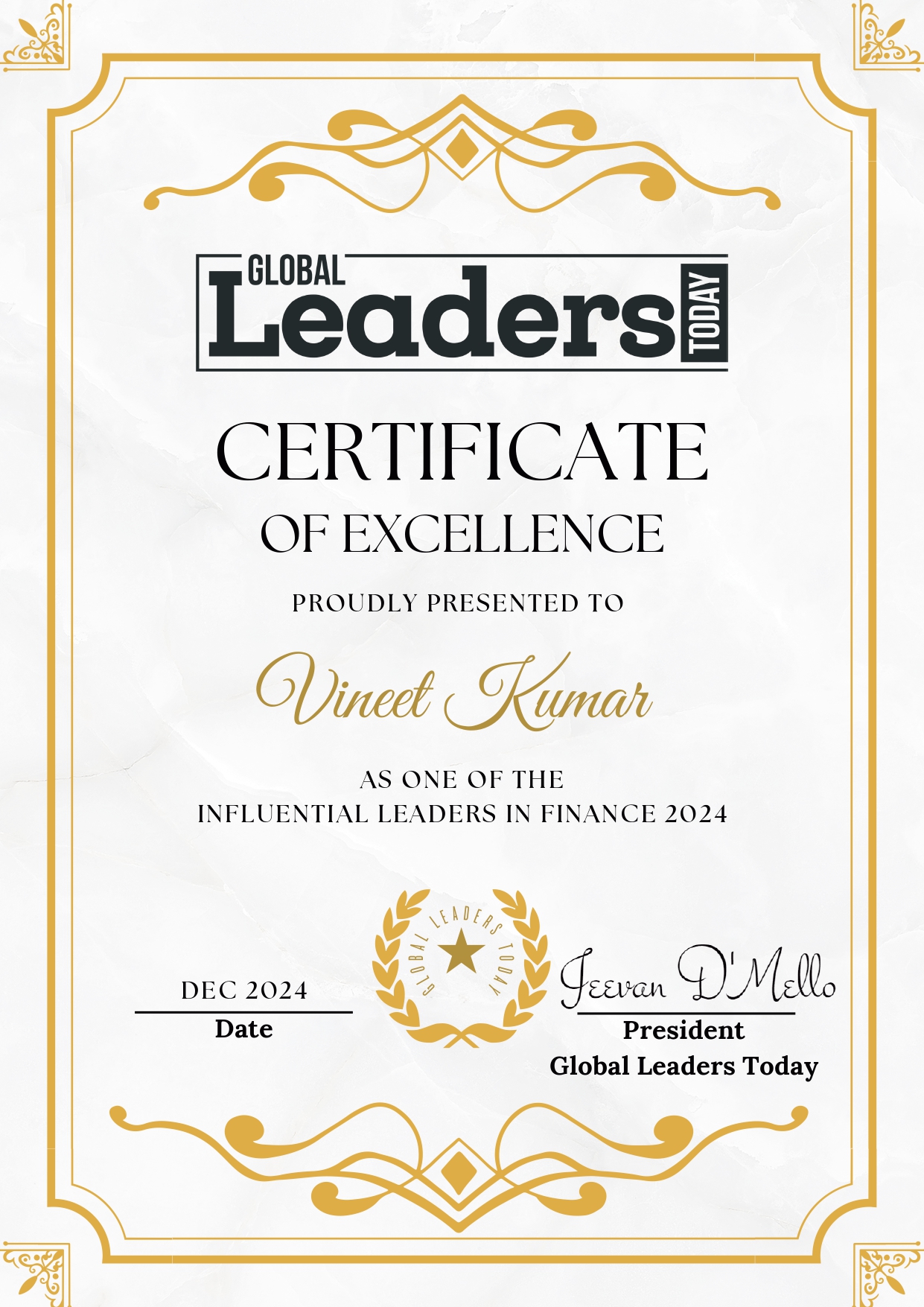 GLT Certificate of Excellence - Vineet_page-0001